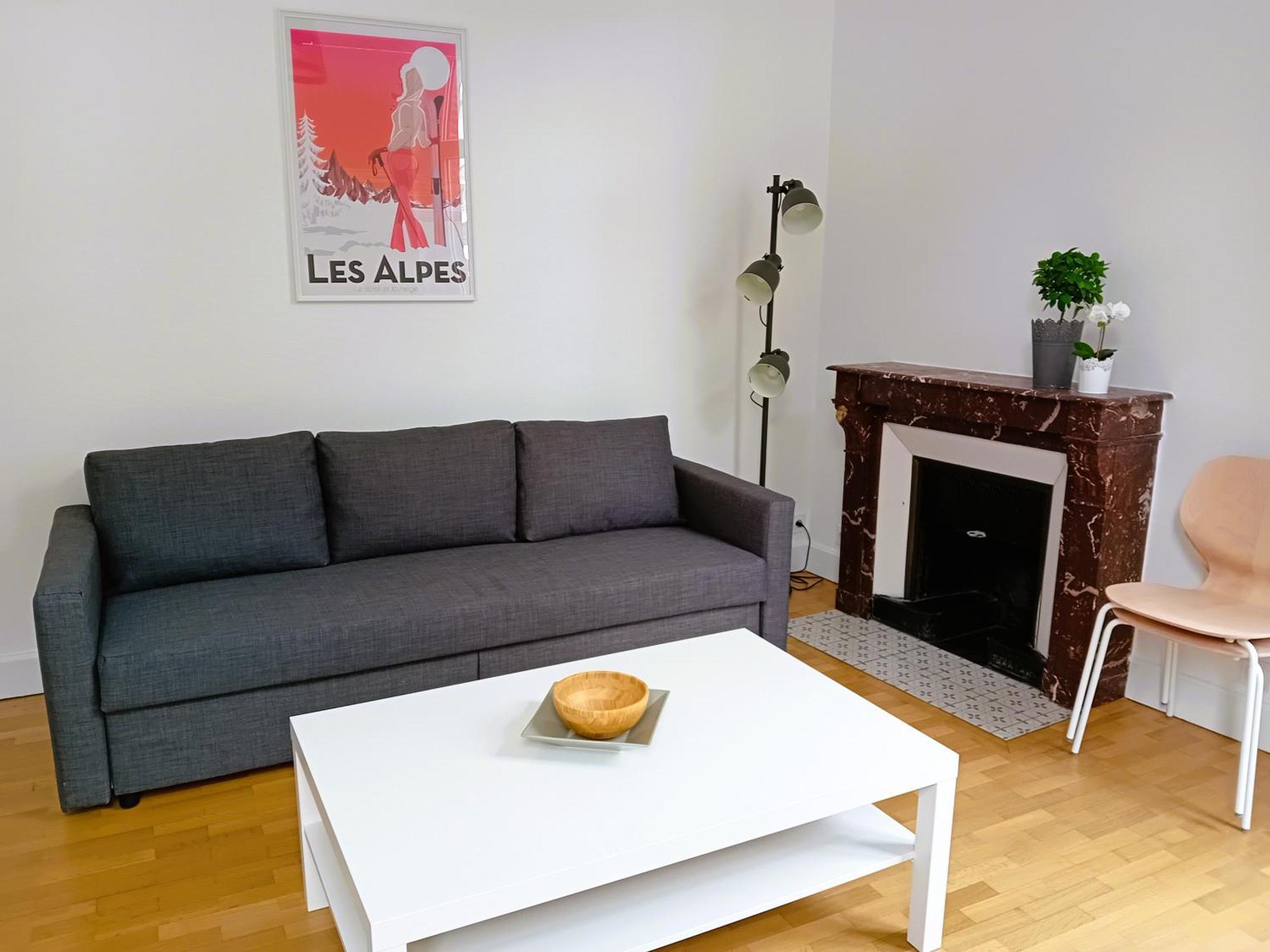 102 - Appart Renove Avec Grand Salon Et 1 Chambre - Tram Et Clinique Mutualiste A 1 Min Grenoble Bagian luar foto