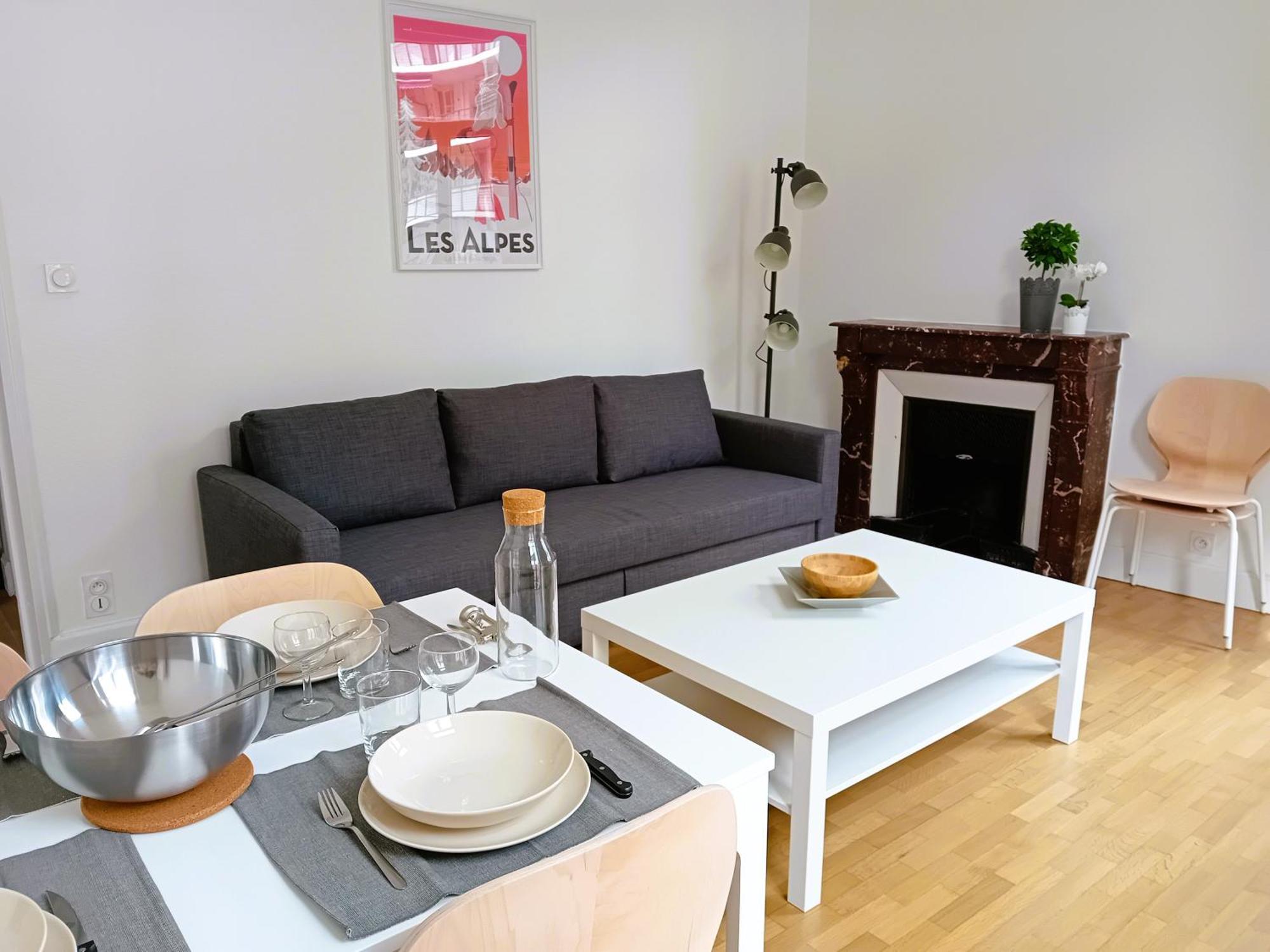 102 - Appart Renove Avec Grand Salon Et 1 Chambre - Tram Et Clinique Mutualiste A 1 Min Grenoble Bagian luar foto